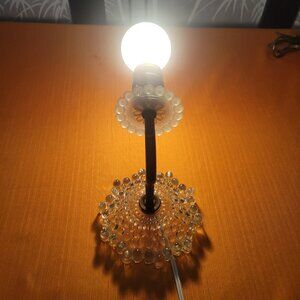 Art Deco 1920s Clear Hobnail Glass Bedroom Wall Sconce w/ Cord